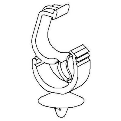 Uchwyt do taśmowania, z mechanizmem samozamykającym, z mocowaniem choinkowym, PA66HIRHS, 151-00374 - schemat