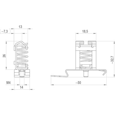 Klamra uziemiająca EMC SF/SK 3-8, 36500.002 - rysunek techniczny