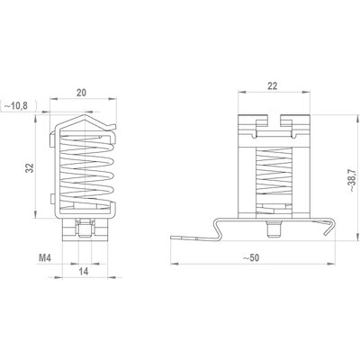 Klamra uziemiająca EMC SF/SK 4-13,5, 36502.002 - rysunek techniczny