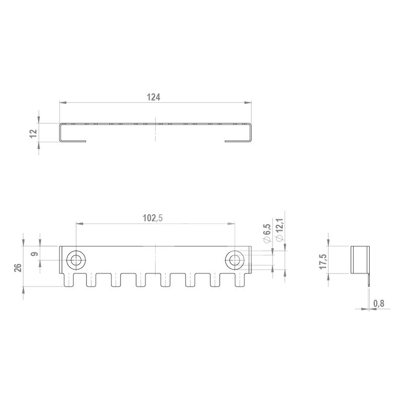 Listwa uziemiajaca ZL 121/SB-EMV, 36330 - schemat