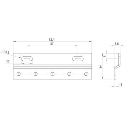 Listwa uziemiajaca RLF (5x), 36958 - schemat
