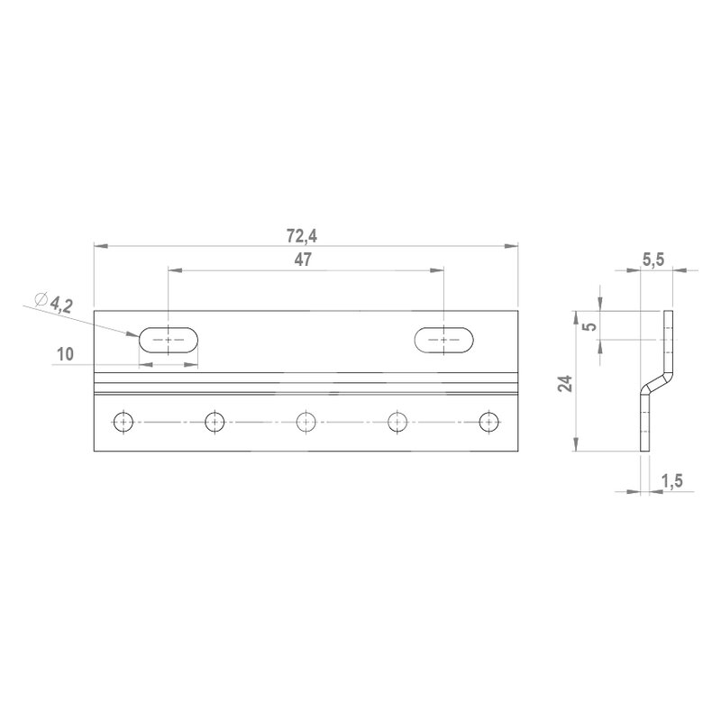 Listwa uziemiajaca RLF (5x), 36958 - schemat