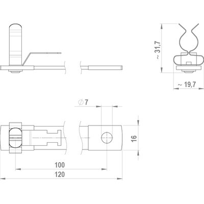 Taśma uziemiająca z klamrą EMC MB 1001M6+M4Z-MSKL 8-18, 39711.021 - schemat