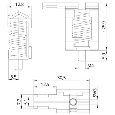 Klamra EMC przykręcana SKZ 3-8, 36222