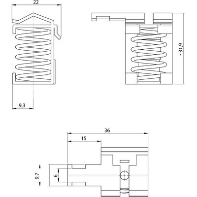 Klamra EMC przykręcana SS/SK 4-13.5, 36236 - schemat