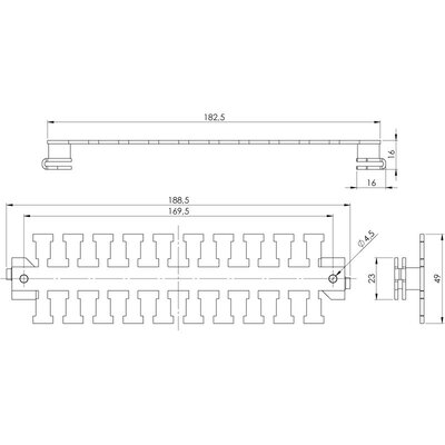 Listwa mocująca EMC KAFM 10/SC, 36400 - schemat