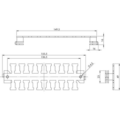 Listwa mocująca EMC KAFM 8/SC, 36418 - schemat