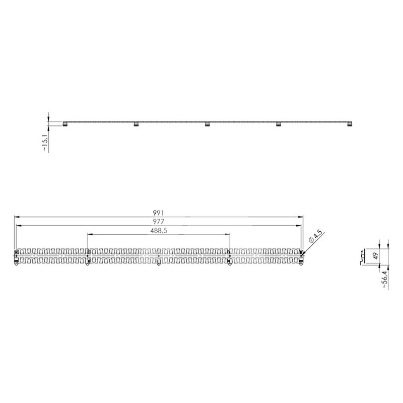 Listwa mocująca EMC KAFM 59/SF, 36459 - schemat
