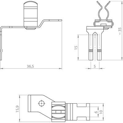 Klamra uziemiająca EMC STFZ2/03, 3750503 - schemat