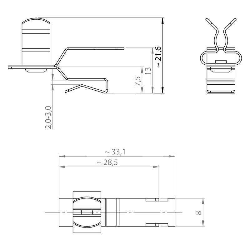Klamra uziemiająca PFKZ-B/SKL 3-6, 367832 - schemat