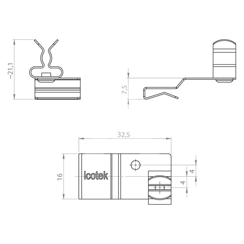Klamra uziemiająca EMC PFK2-B/SKL 02, 36784.02 - schemat