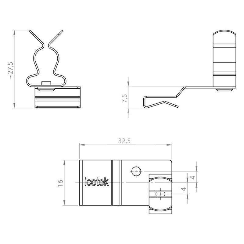 Klamra uziemiająca EMC PFK2-B/SKL 04, 3678404 - schemat
