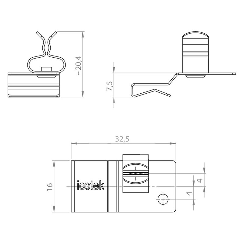 Klamra uziemiająca EMC PFK2-B/SKL 10, 3678410 - schemat