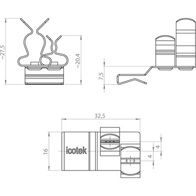 Klamra uziemiająca PFK2-B/SKL 14, 3678414 - schemat