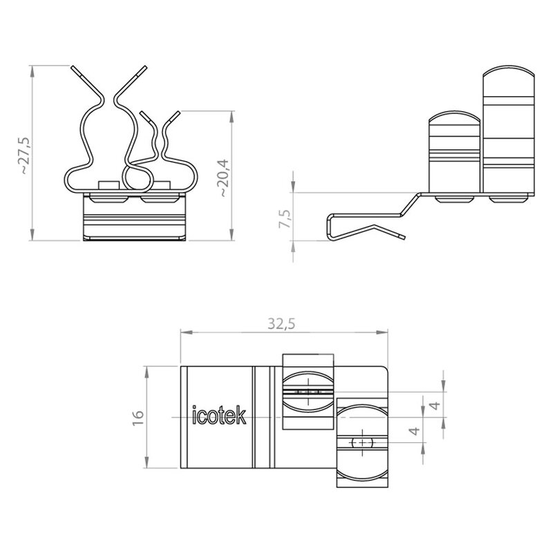 Klamra uziemiająca PFK2-B/SKL 14, 3678414 - schemat