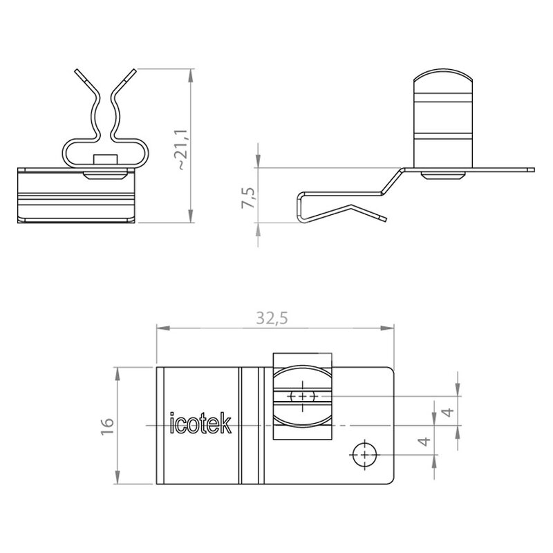 Klamra uziemiająca EMC PFK2-B/SKL 20, 36784.20 - schemat