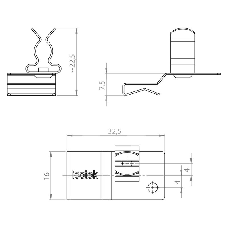 Klamra uziemiająca EMC PFK2-B/SKL 30, 36784.30 - schemat