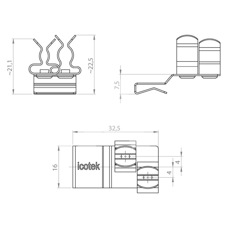 Klamra uziemiająca PFK2-B/SKL 32, 3678432 - schemat