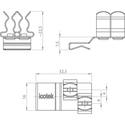 Klamra uziemiająca PFK2-B/SKL 33, 3678433 - schemat