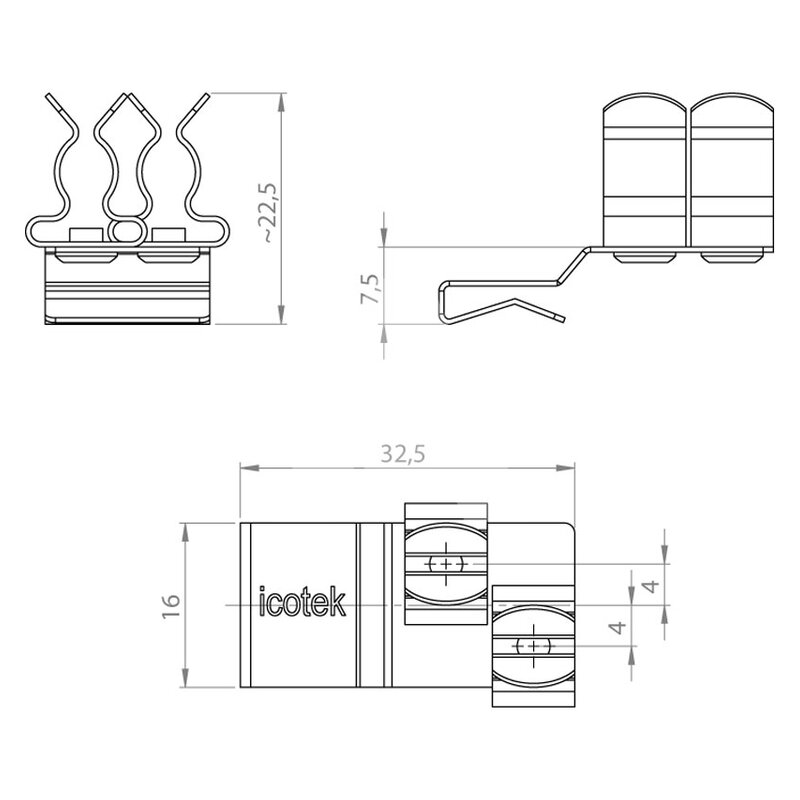 Klamra uziemiająca PFK2-B/SKL 33, 3678433 - schemat