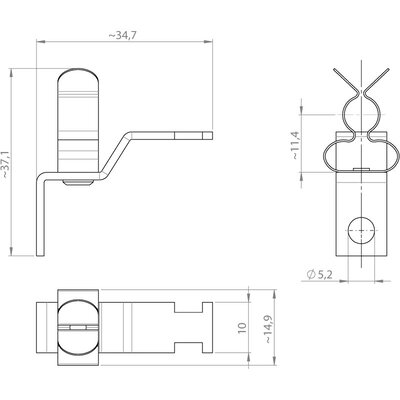 Klamra uziemiająca LFZ-M/MSKL 3-12, 37612 - schemat