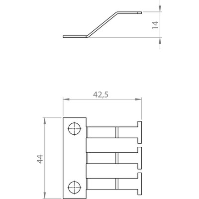Listwa uziemiająca EMC do ramy KEL-EMC F, 39110 - schemat
