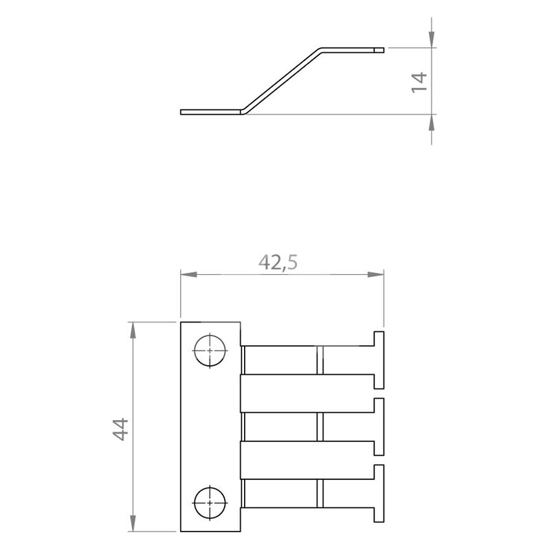 Listwa uziemiająca EMC do ramy KEL-EMC F, 39110 - schemat