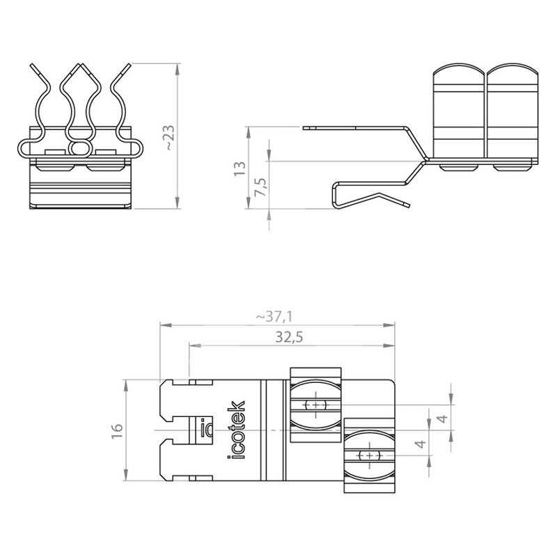 Klamra uziemiająca EMC PFKZ2-B/SKL 33, 3678533 - schemat