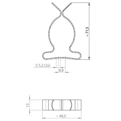 Klamra uziemiająca EMC SKL 38-48, 36213 - schemat