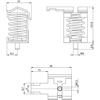 Klamra EMC przykręcana SKZ 4-13.5, 36224 - schemat
