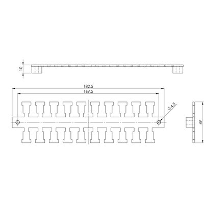 Listwa mocująca EMC KAFM 10/DH, 36490 - schemat