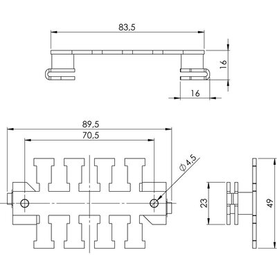 Listwa mocująca EMC KAFM 4/SC, 36414 - schemat