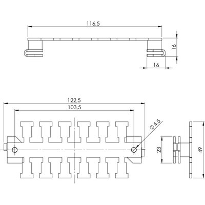 Listwa mocująca EMC KAFM 6/SC, 36416 - schemat