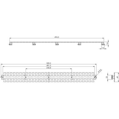 Listwa mocująca EMC KAFM 29/SC, 36466 - schemat