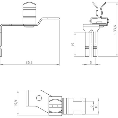Klamra uziemiająca EMC STFZ2/02, 3750502 - schemat