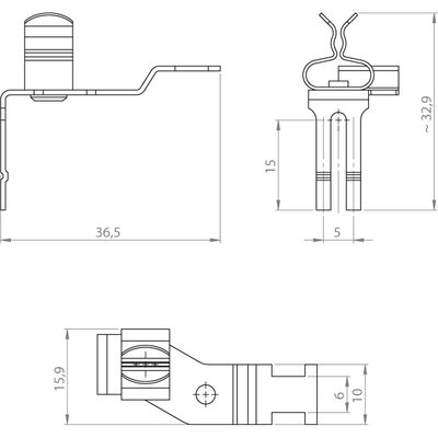 Klamra uziemiająca EMC STFZ2/10, 3750510 - schemat