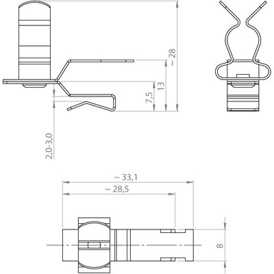 Klamra uziemiająca EMC PFKZ-B/SKL 8-11, 36783.4 - schemat