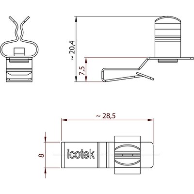 Klamra uziemiająca PFK-B/SKL 1.5-3, 367821 - schemat