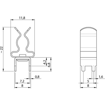 Klamra uziemiająca PCB-4-V-6.8/SKL 6-8, 366503 - schemat