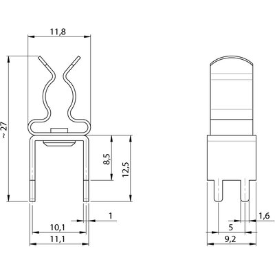 Klamra uziemiająca EMC PCB-4-V-12.5/SKL 6-8, 36656.3 - schemat