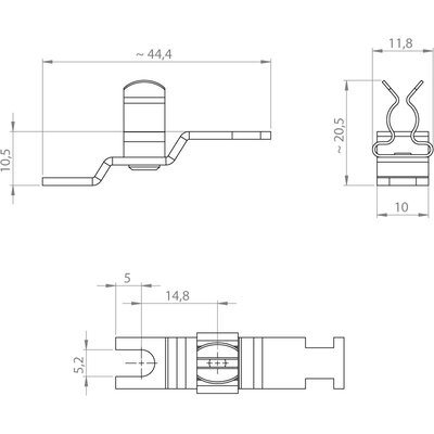 Klamra uziemiająca EMC LFZ-U5/SKL 6-8, 368873 - schemat