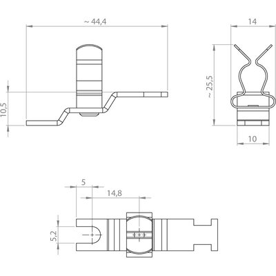 Klamra uziemiająca EMC LFZ-U5/SKL 6-8, 368874 - schemat