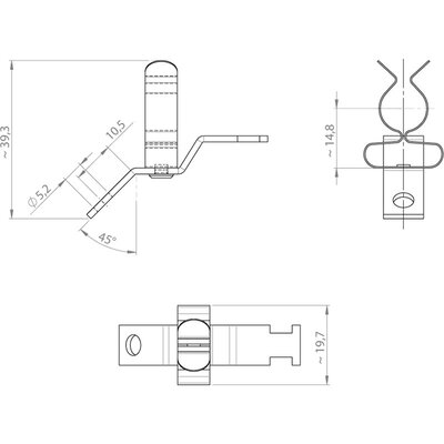 Klamra uziemiająca LFZ-M (90°)/MSKL 8-18, 376602 - schemat