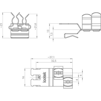 Klamra uziemiająca EMC PFKZ2-B/SKL 23, 36785.23 - schemat