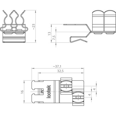 Klamra uziemiająca EMC PFKZ2-B/SKL 33, 3678533 - schemat