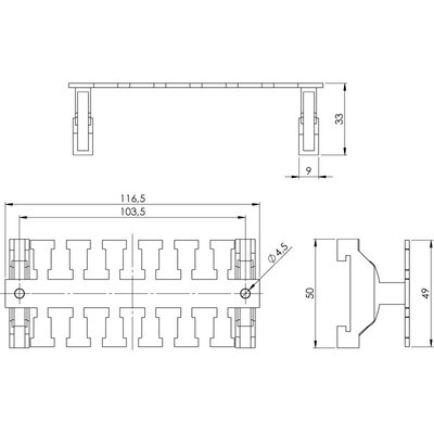 Listwa mocująca EMC KAFM 6/SK, 36436 - schemat