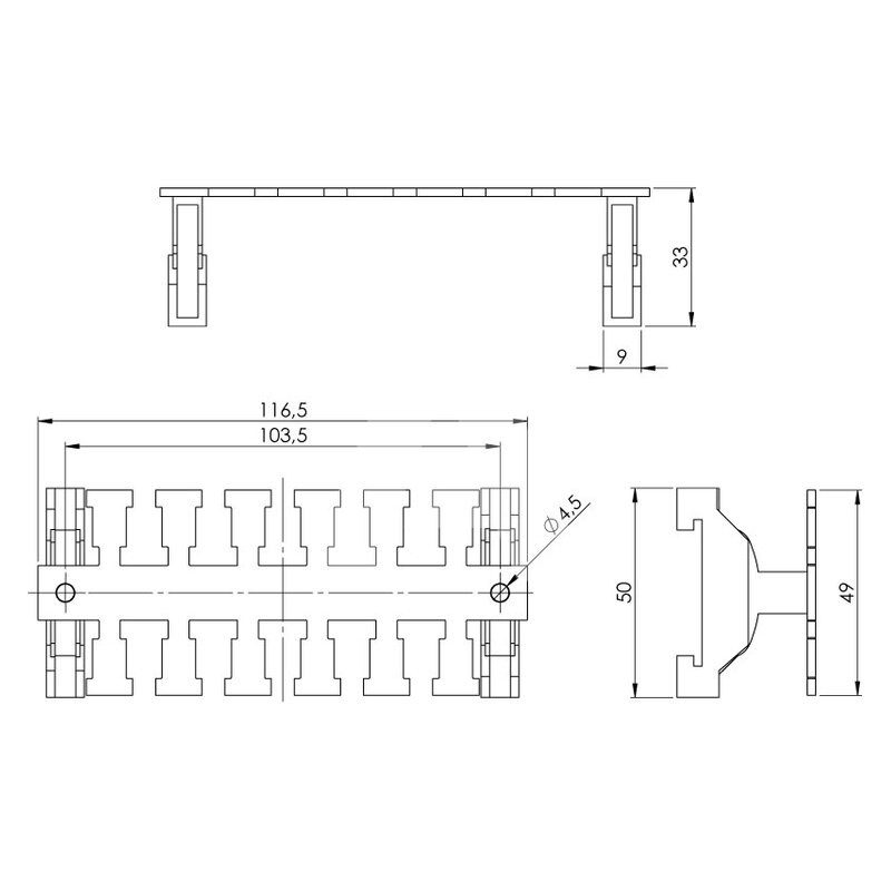 Listwa mocująca EMC KAFM 6/SK, 36436 - schemat