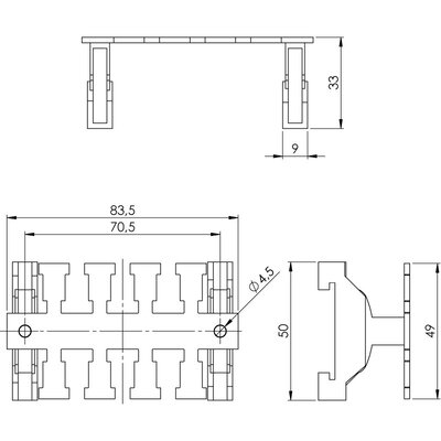 Listwa mocująca EMC KAFM 4/SK, 36434 - schemat