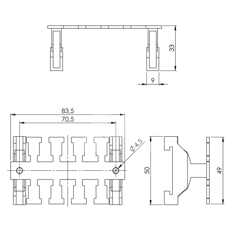 Listwa mocująca EMC KAFM 4/SK, 36434 - schemat