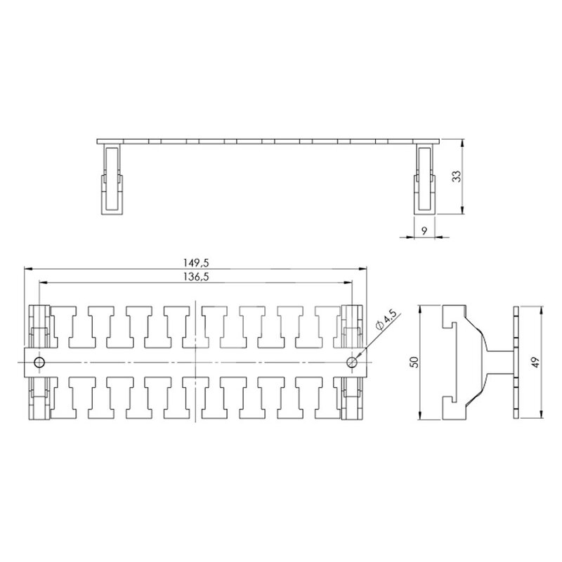 Listwa mocująca EMC KAFM 8/SK, 36438 - schemat